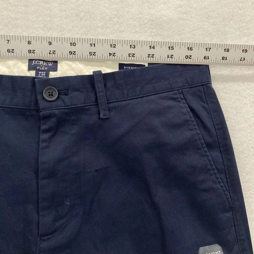 J.Crew Flex Pants Mens 34x32 Straight Fit Blue Stretch Preppy Chino Casual READ